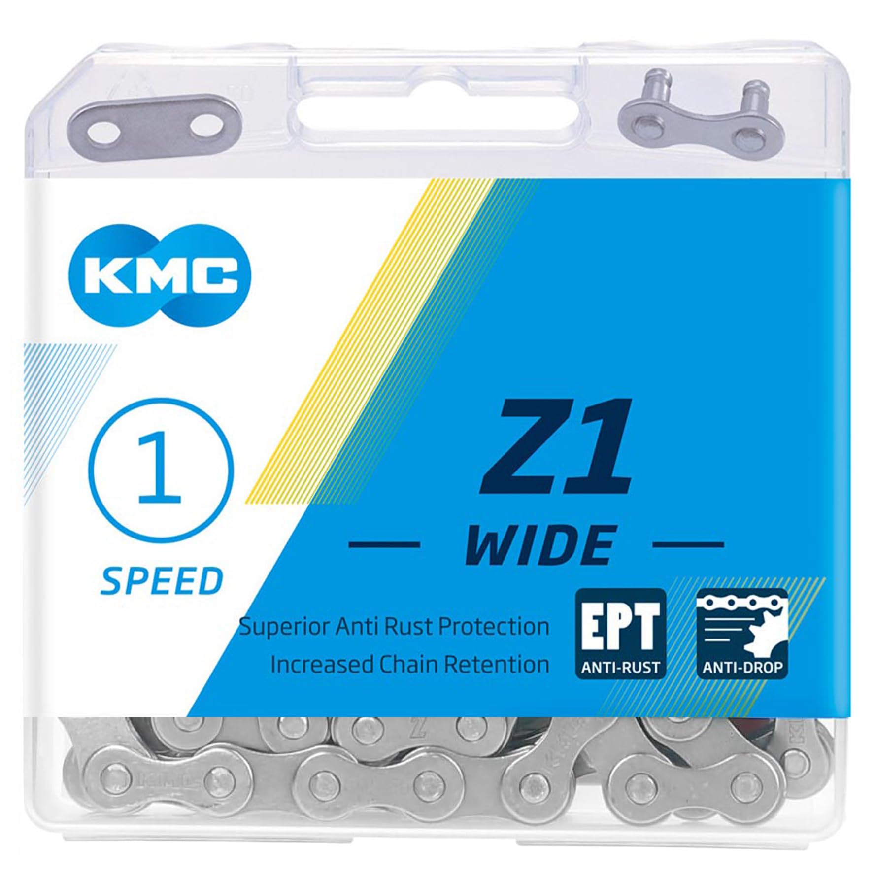 KMC Unisex's EPT Z1 Wide Chain, Dark Silver, 128 Link