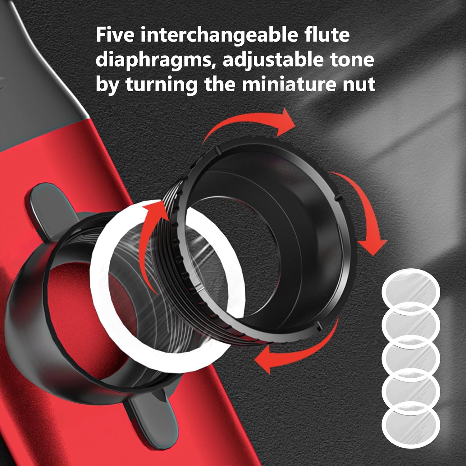 Kazoo Brass Adjustable Tone Extra Membranes Music Accompaniment(red) image 4