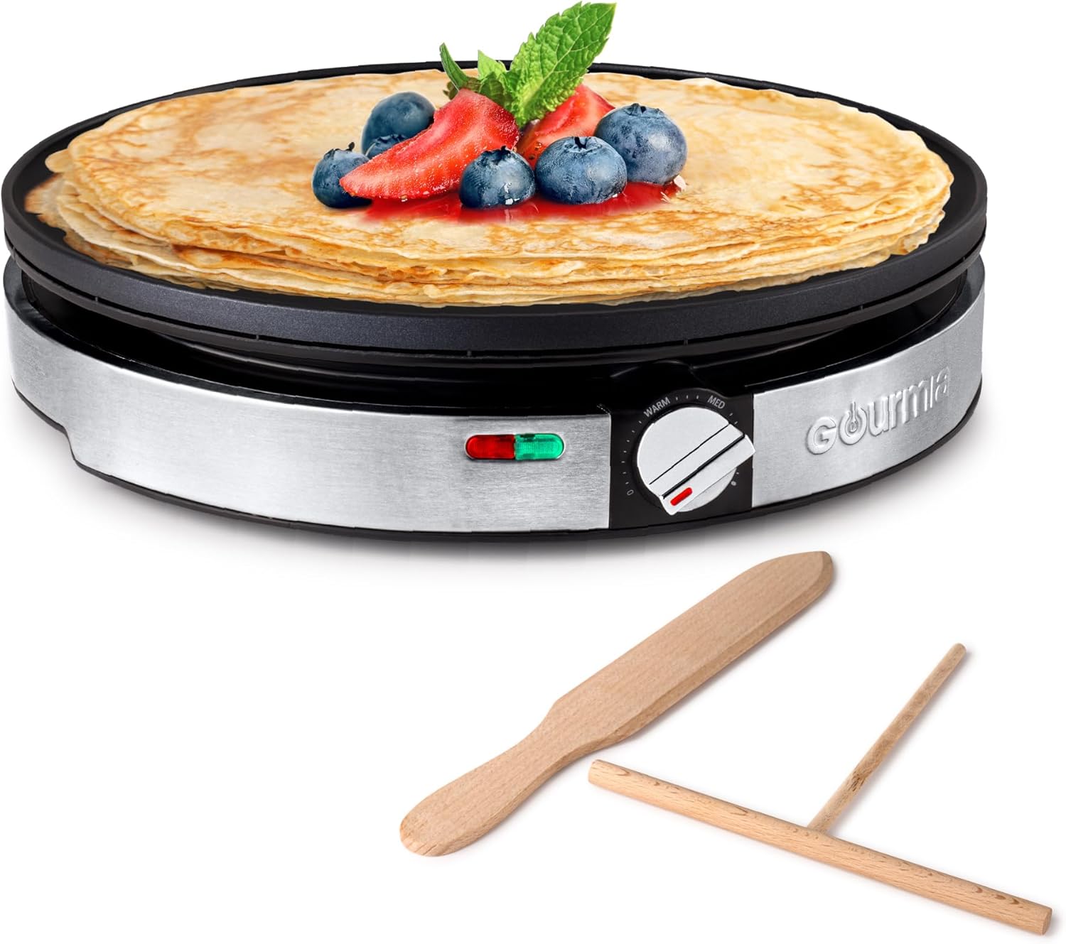 Gourmia 12” Crepe Maker – Nonstick Electric Griddle for Pancakes