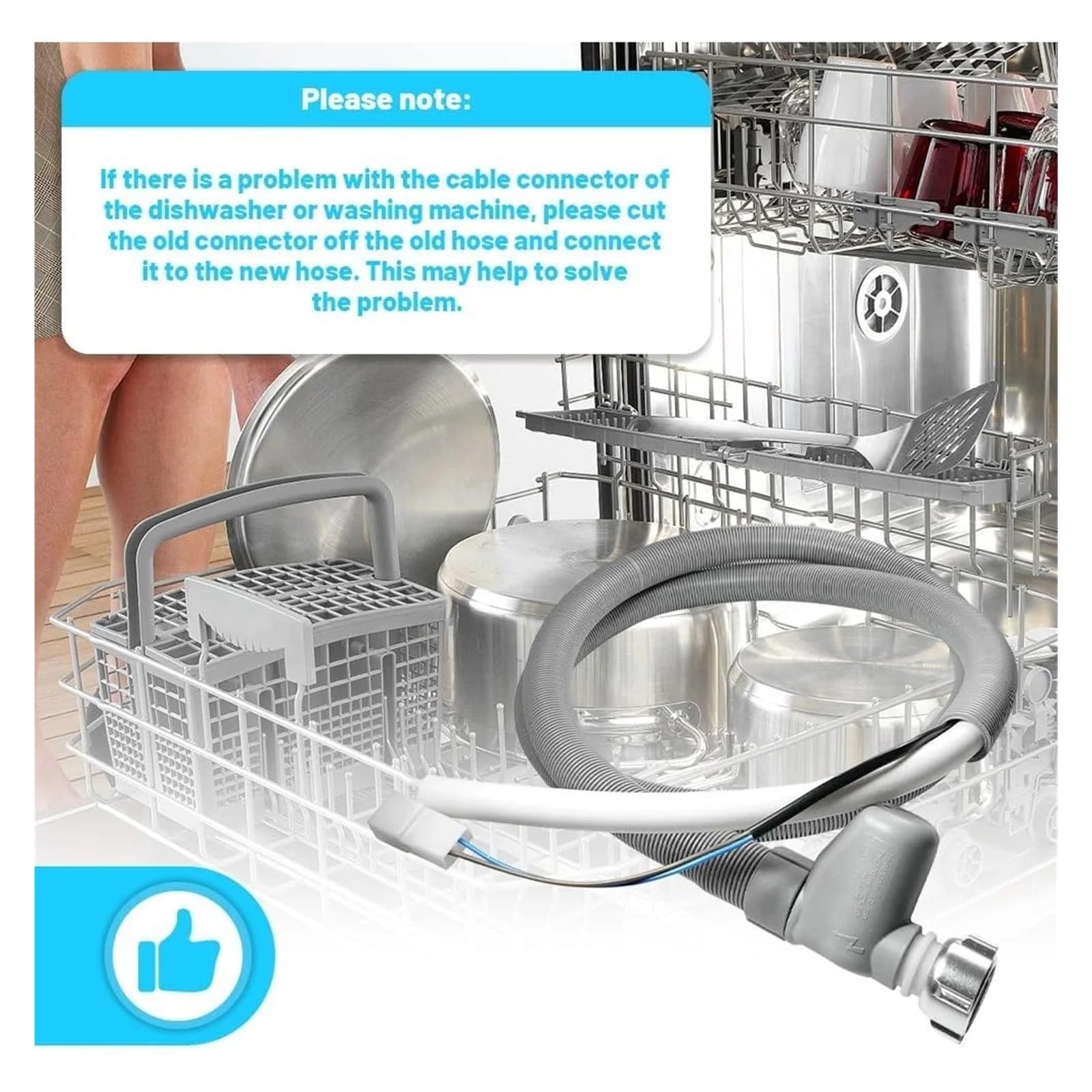 A76G-Für Geschirrspüler-Zulaufschlauch Aquastop 1,85 M Universal, Wasserschlauch For Geschirrspüler Und Waschmaschine 3/4 Zoll Wasserstopp