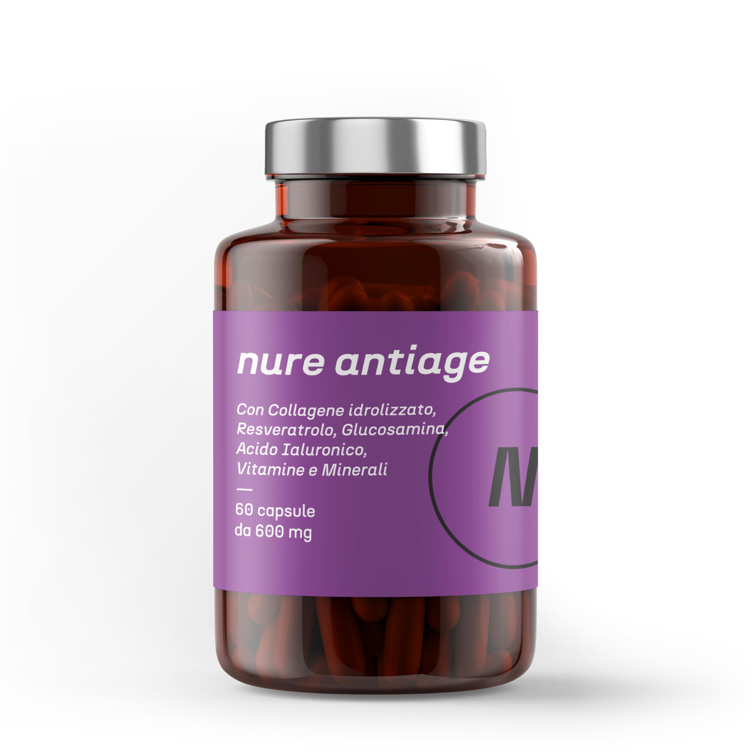 NURE Antiage 60cps | Integratore Anti-invecchiamento, integratore collagene, acido ialuronico viso, collagene idrolizzato | Acido ialuronico