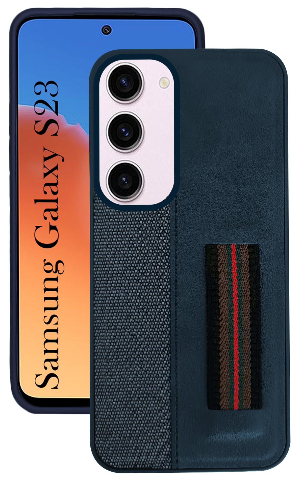 Jkobi Back Cover Case for Samsung Galaxy S23 (Professional PU Leather | Strip Chain Holder Socket | Blue) (B0CSG4H6TS) Amazon Price History, Amazon Price Tracker