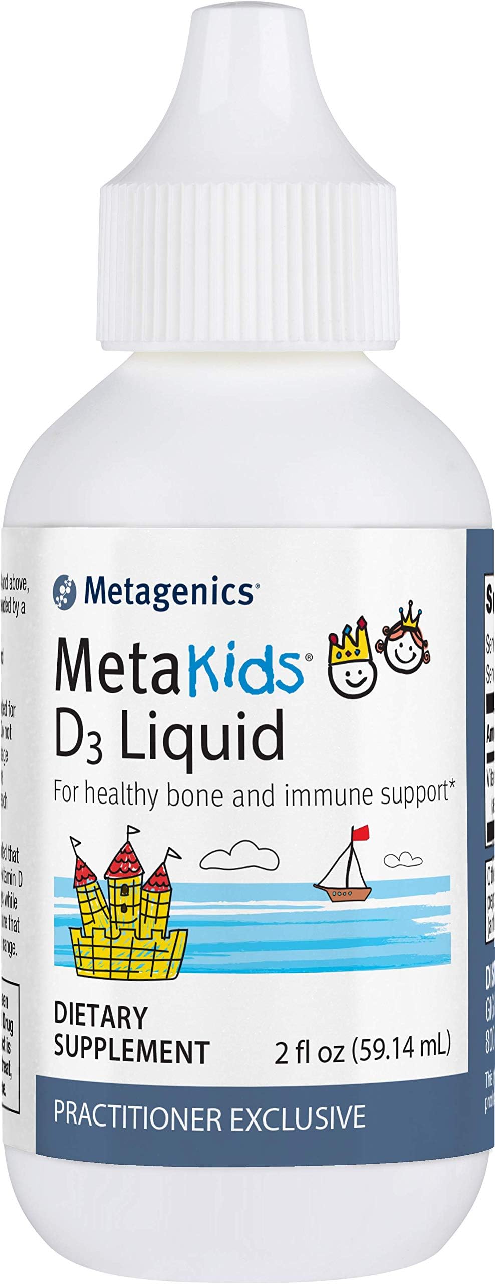 Metagenics MetaKids D3 1000 IU Liquid Vitamin D Supplement to Help Support Bone and Immune Health - 2 fl oz, 2,275 Servings