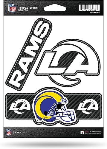 Vista 45 de Rico Industries NFL Football Triple Spirit Stickers Hoja de calcomanías triples Primario