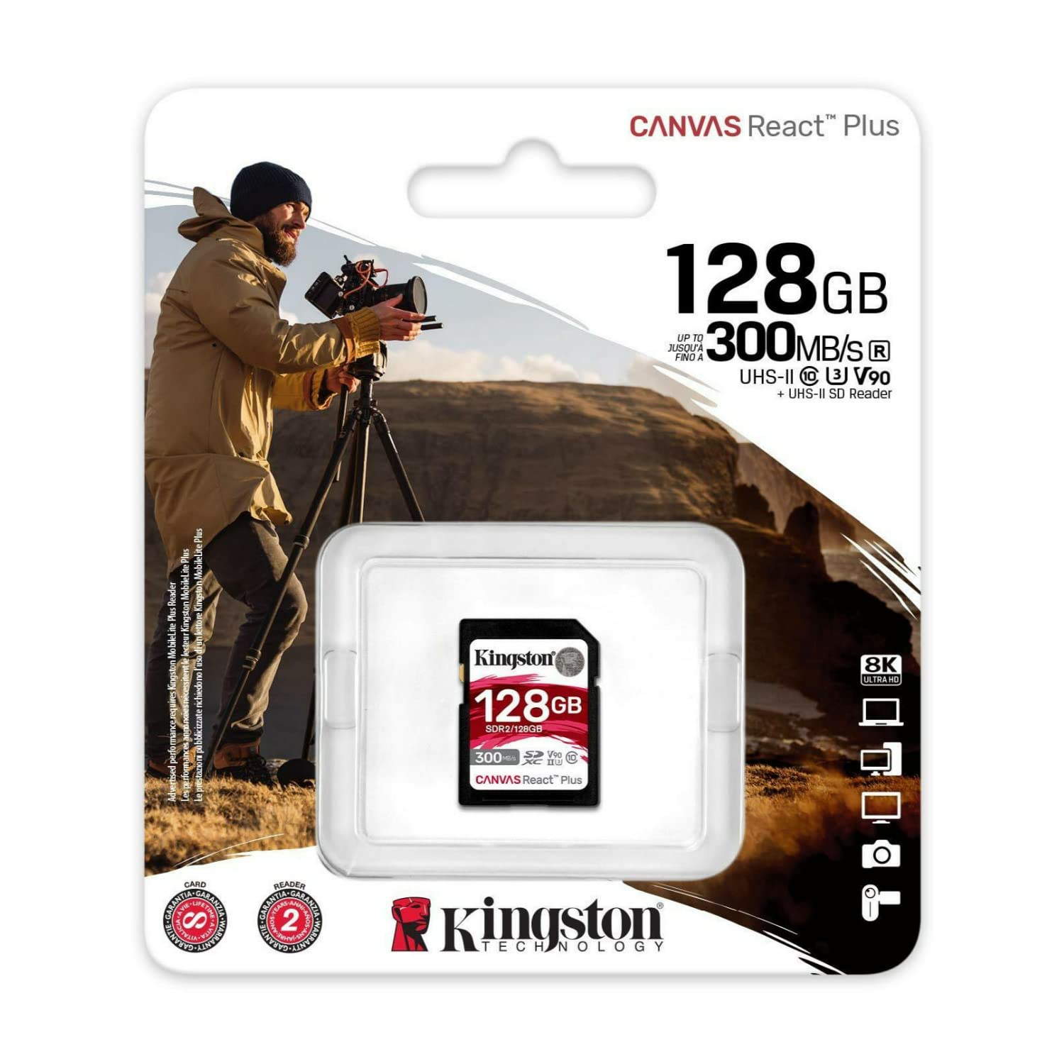 Kingston V90 128gb SDカード　2枚 Amazon.com: Kingston Canvas React Plus 128GB U3 V90 SDXC UHS-II SD