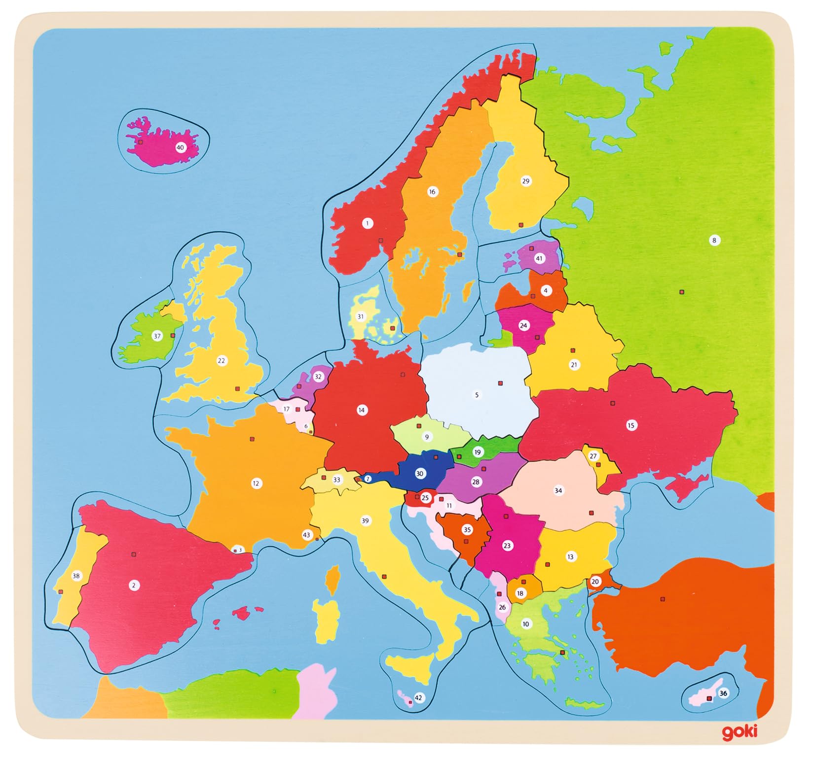 Goki - 57509 - Puzzle Europe, 35 pièces, Mixte