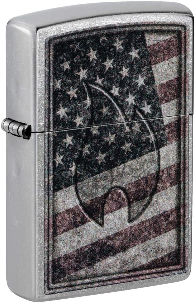 Zippo Americana Flame Street Chrome Design