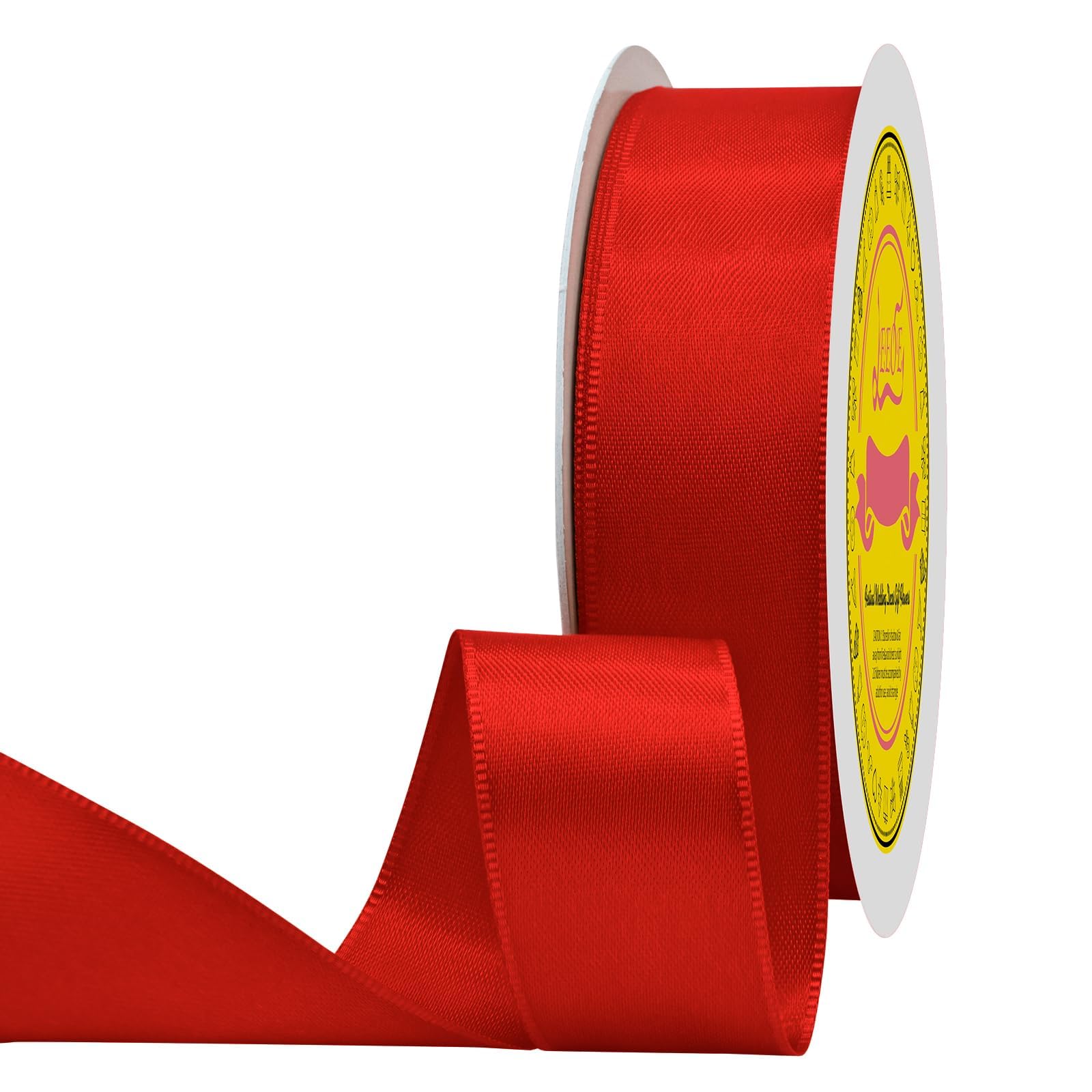 Double Face Satin Ribbon 1 inch X 25 Yards Polyester Red Ribbon for Gift Wrapping Very Suitable for Weddings Party Hair Bow Invitation Decorations and More