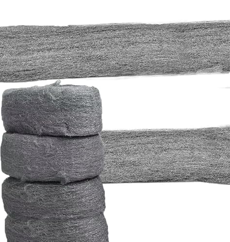 4 Pack Wire Wool Mice, 0000 Rodent Control Gaps Blocker Stainless Coarse Wire, Wall Hole Fill Fabric, Easy to Use Stop Rats and Mice Insect Pest, Removing Varnish, Rust, 9.2 meters