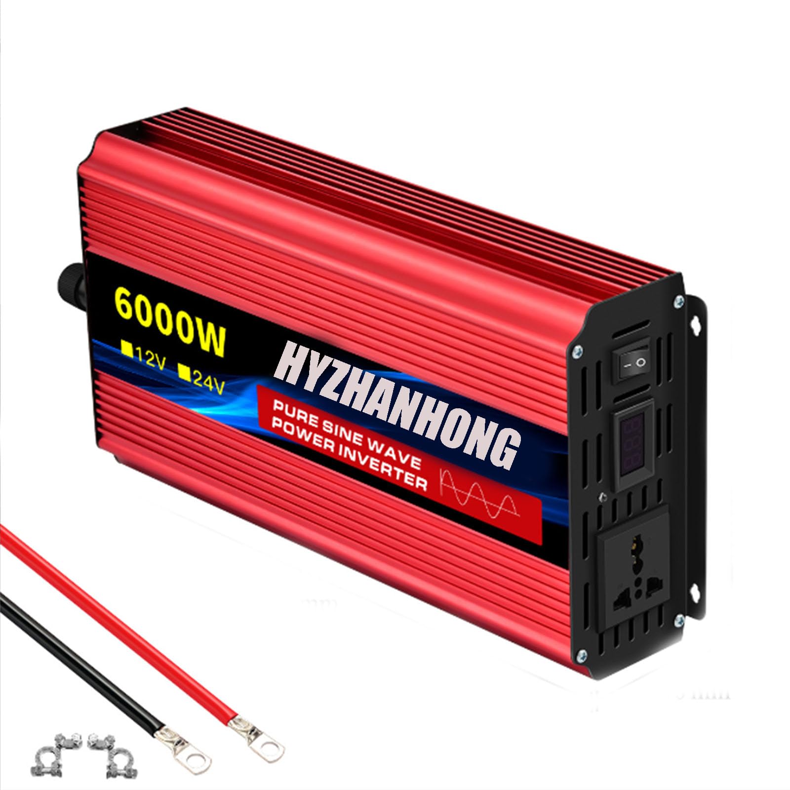 Onduleur sinusoïdal pur 2200W convertisseur tension 12V 24V CC pour camping