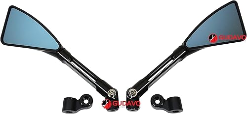 Miniatura 3 de Espejos laterales retrovisores de aluminio para motocicleta, M8 M10, CNC, color negro, para Yamaha Dirt bike XT660  WR250  WR125  XT125  Scooter