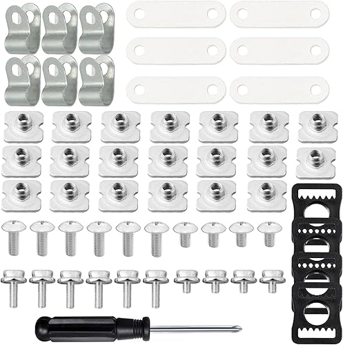 Kit de reparación de casco de hockey de 36 piezas, incluye 6 clips de visera de fútbol en forma de R, 6 juntas de goma, 20 tornillos con tuercas, 4