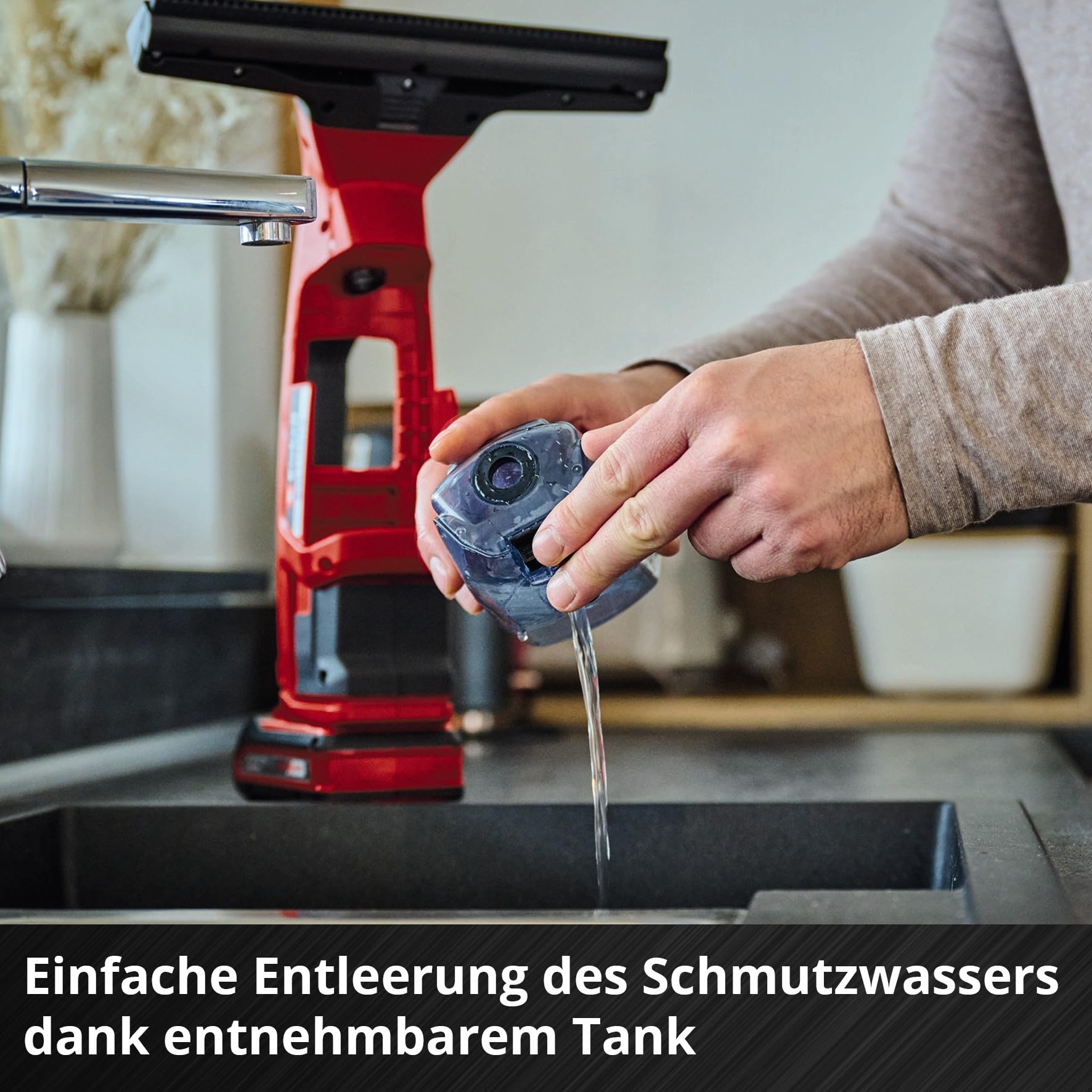 Einhell Akku-Fensterreiniger BRILLIANTO Power X-Change (18 V, 28 cm Lange Saugdüse, streifenfreie Reinigung, inkl. Sprühflasche mit Mikrofasertuch, ohne Akku)