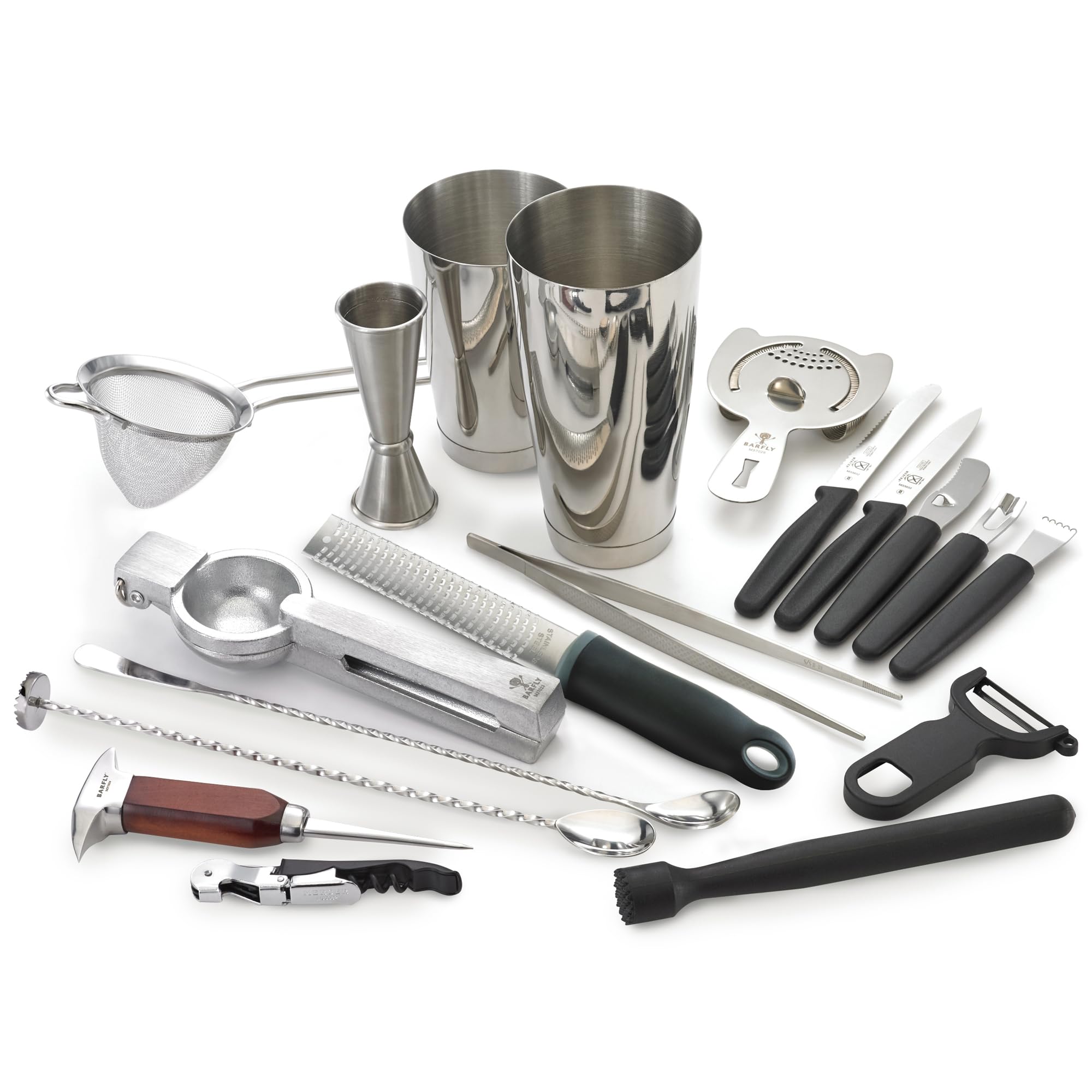 M37102 Deluxe Cocktail Set, 19-Piece, Stainless Steel