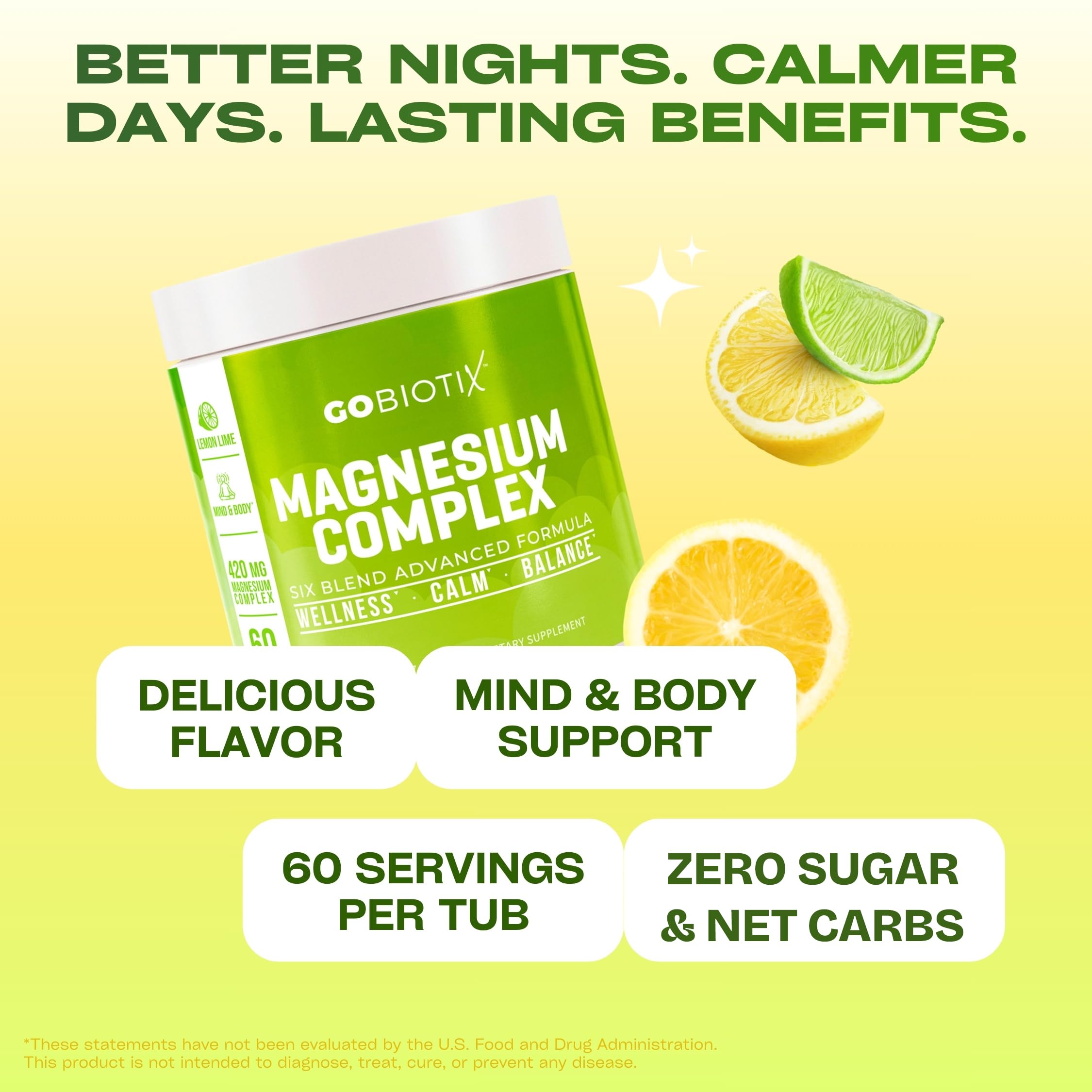 GOBIOTIX Magnesium Glycinate Powder – 6-Form Magnesium Complex: Malate, Citrate & More – Sleep, Stress & Calm Support for Women & Men – High Absorption, Sugar Free – 420mg, 60 Servings (Lemon Lime) — Amazon image 5