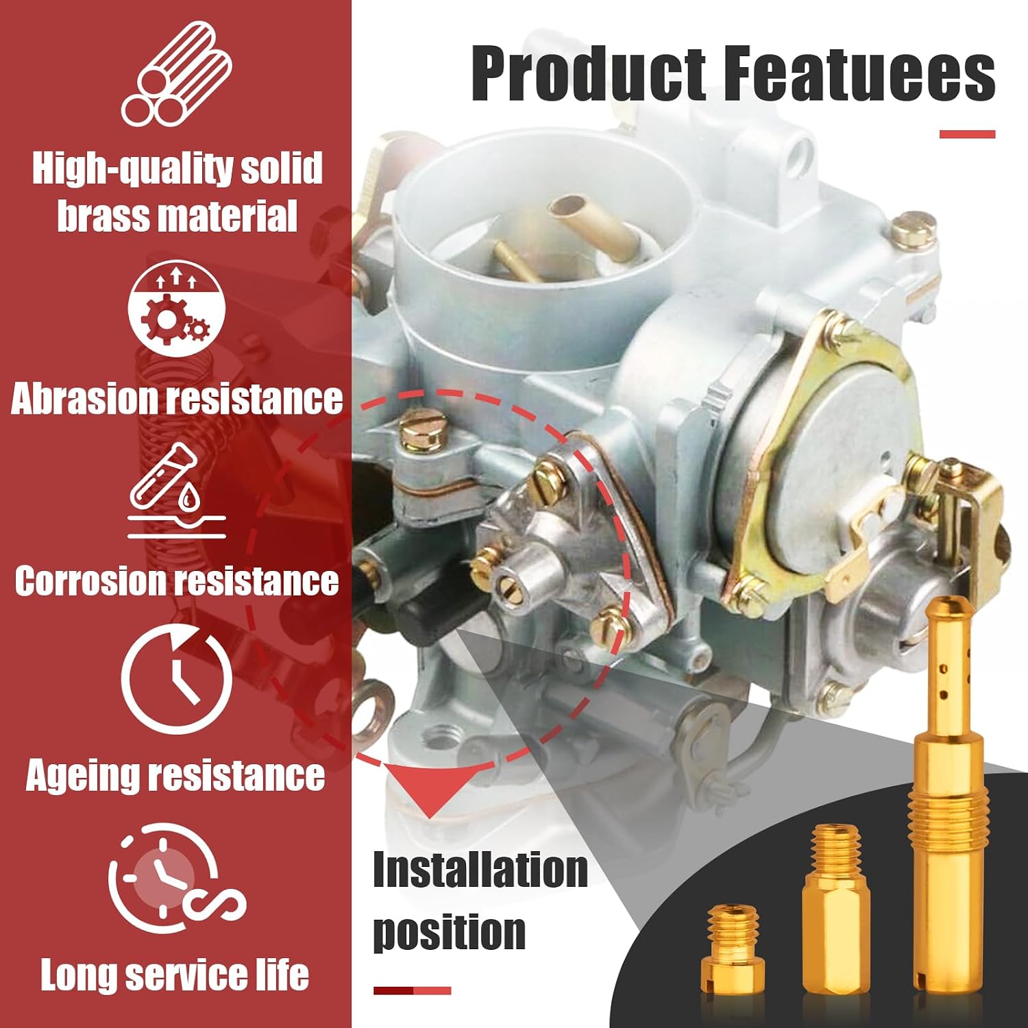 40 Pcs Carburetor Main Jet Slow Pilot Jet Kit - Fit for PWK Keihin OKO CVK Crab, Includes 30Pcs Main Jets and 10Pcs Slow Pilot Jet - Replace SCL-2018090002-ZH-T-01/02 SCL-2018090001/03-ZH-T-0101