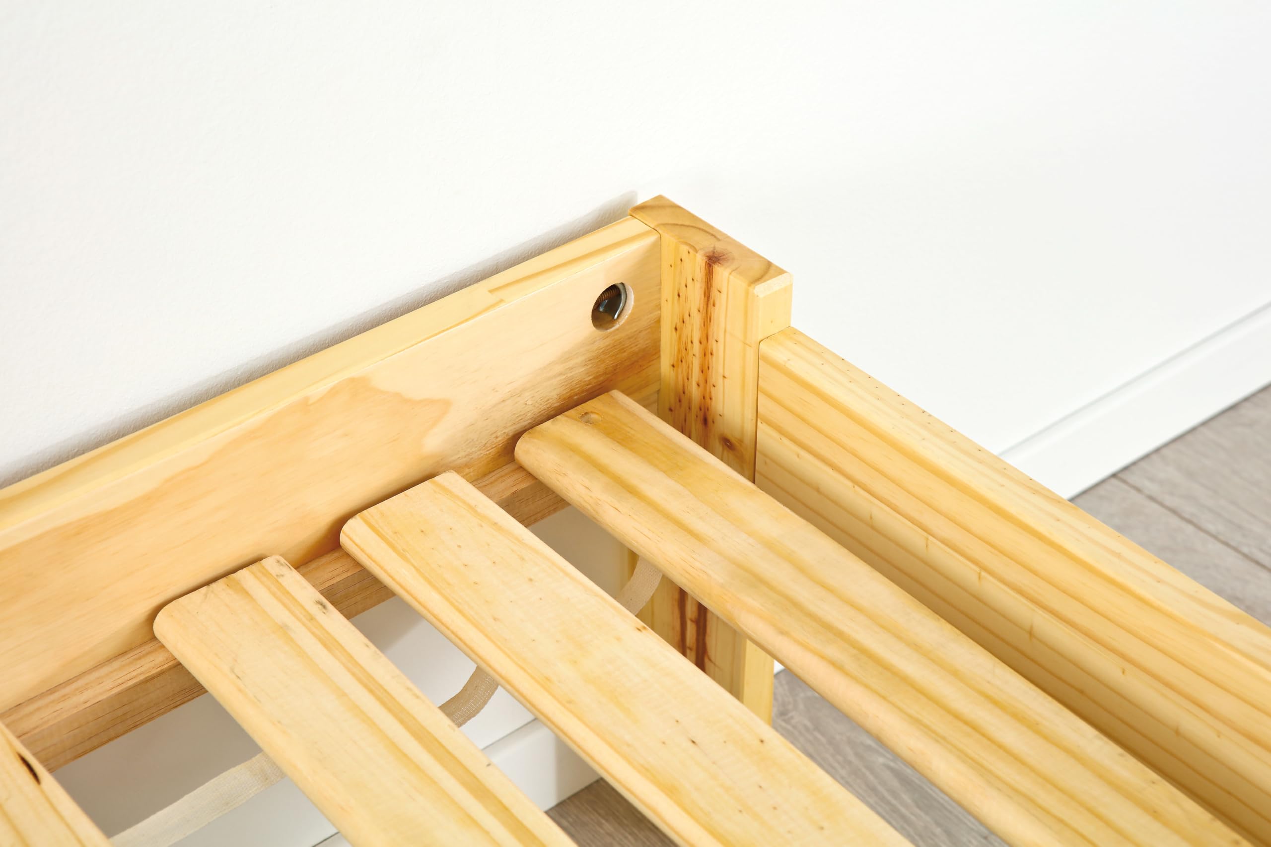 Inter Link Rete a doghe 90 x 200- Rete a doghe su rotelle Doghe per letto 1 persona Pino massiccio Naturale LxPxH 200x90x2 cm