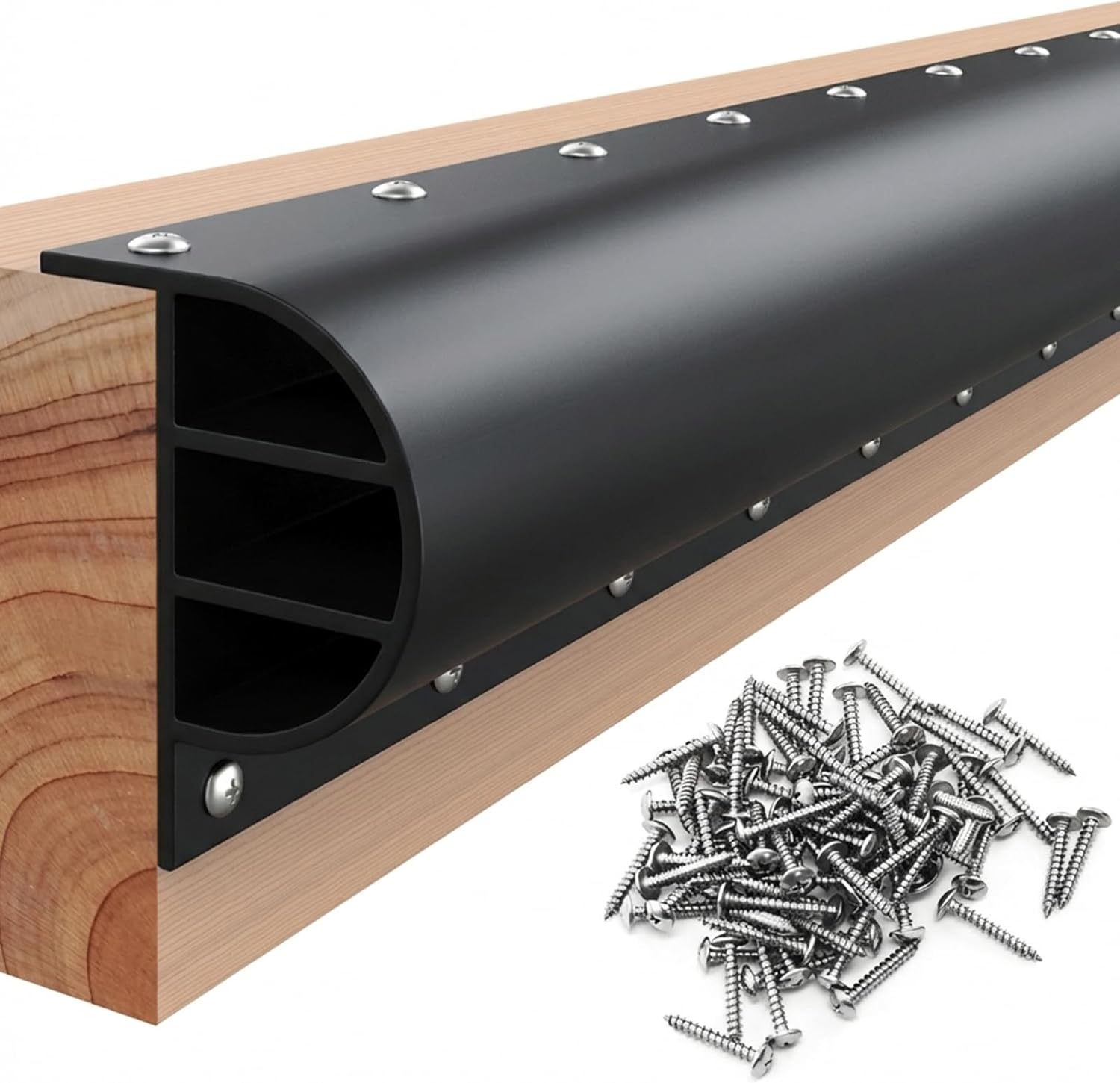 FUQUN P-Profile Dock Bumpers, 2.8/10/20 FT Heavy-Wall EPDM Rubber Docking Fender for Straight & Side Protection, Wider & Thicker Dock Edging Bumper with 304 Stailess Steel Screws & Drill Bit