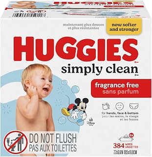 Huggies Simply Clean Unscented Bab Wipes 384 Count
