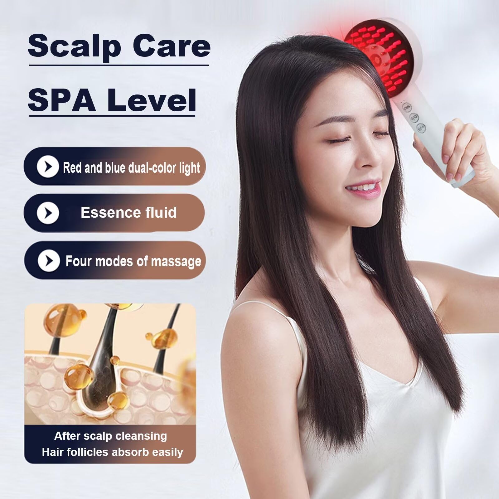 Massaggiatore per capelli per cuoio capelluto - Massaggiatore elettrico portatile per cuoio capelluto con funzione Nano Spray, massaggiatore per capelli impermeabile portatile