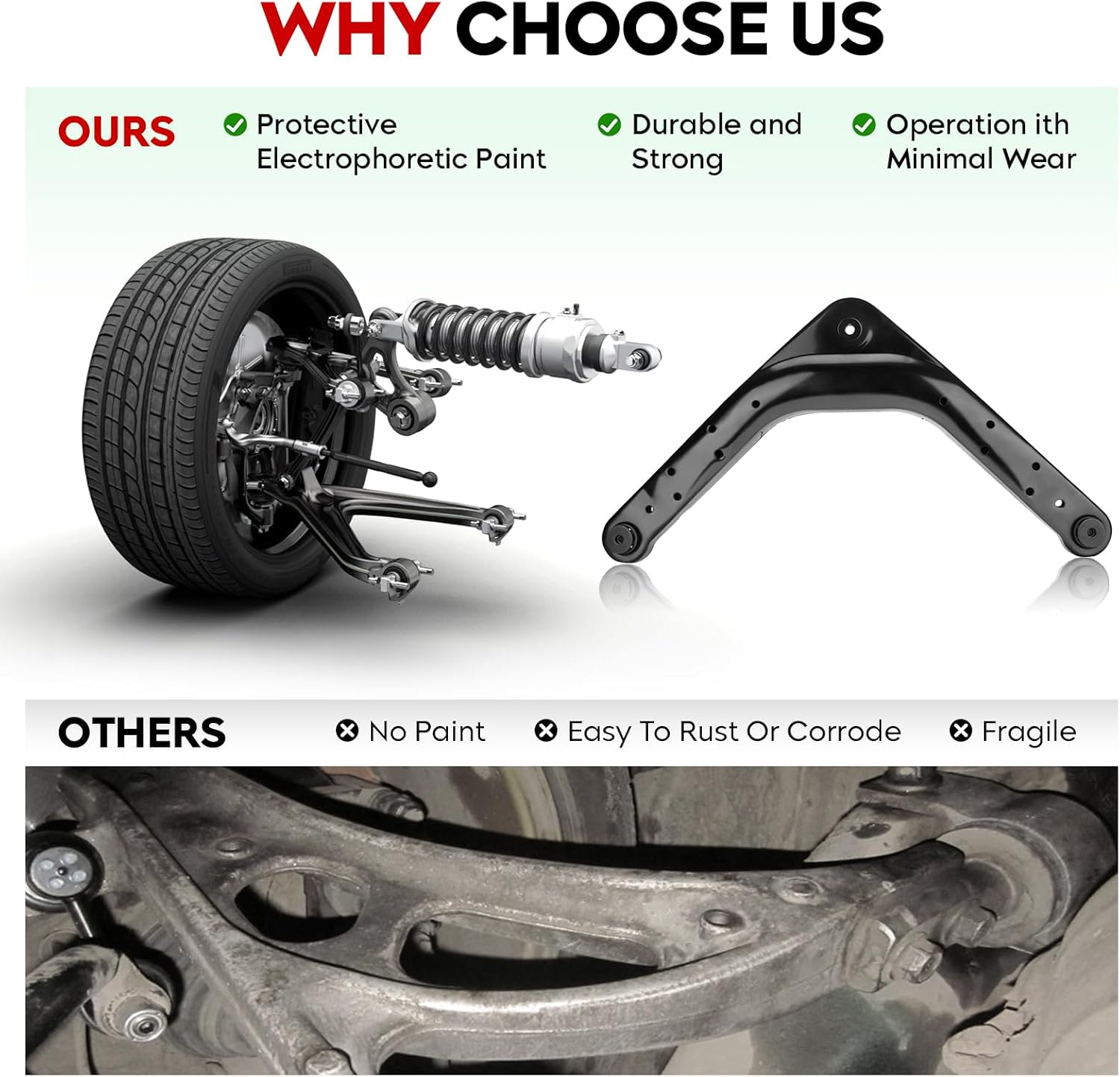 Rear Upper Lower Control Arm Assembly Fit for 1999 2000 2001 2002 2003 2004 Jeep Grand Cherokee with Rear Upper Ball Joints RK643183 K641869-4pcs