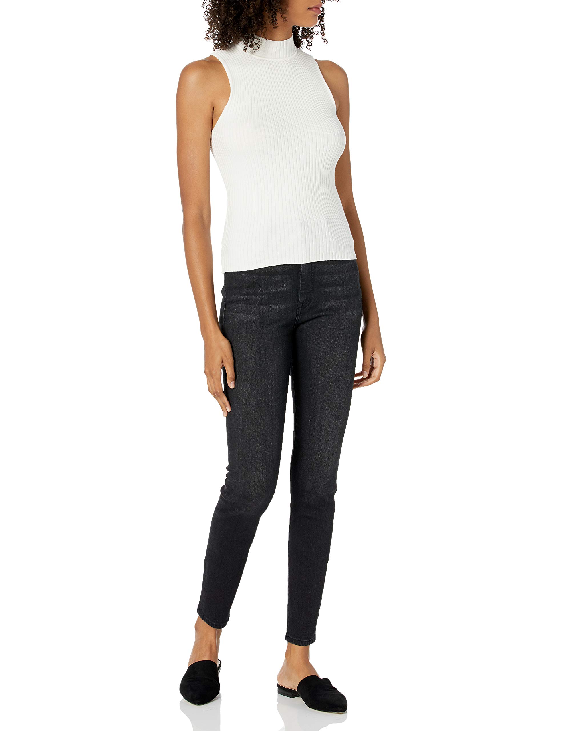 The Drop Women's Karolina Sleeveless Ribbed Mock-Neck Sweater