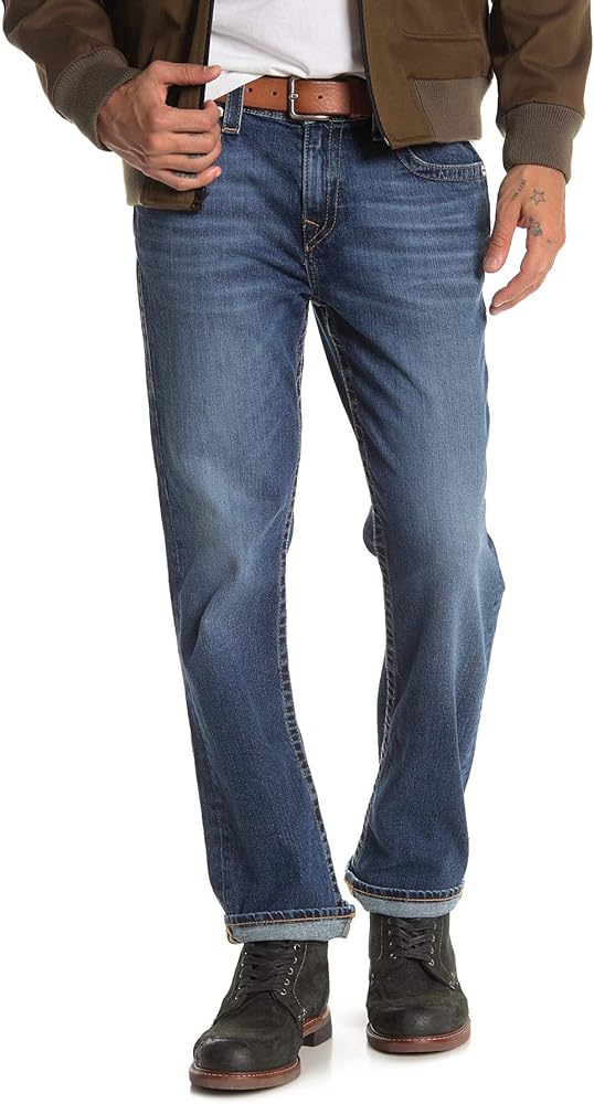 True Religion Men's Ricky Straight Leg Jean with Back Flap