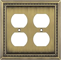 Vista 27 de Henne Bery Sunken Pearls - Placa de pared decorativa resistente para interruptor, cubierta para tomacorrientes (doble dúplex, níquel satinado)