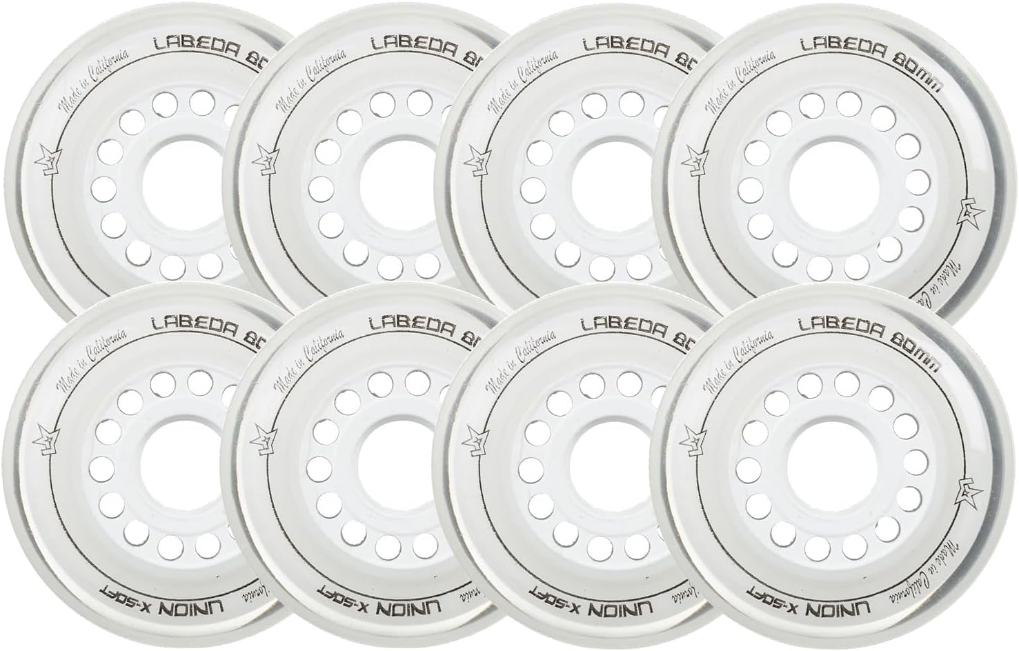 Labeda Roller Hockey Wheels Union Premium Performance Inline Skate Wheel 8-Pack - Choose Size and Color