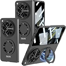 Hard PC Compatible with Oneplus Open Case Ring Camera Lens, Built-in Screen Protector, Protective Case 5G for Wireless Charger, Oneplus Open Case for Men, Black