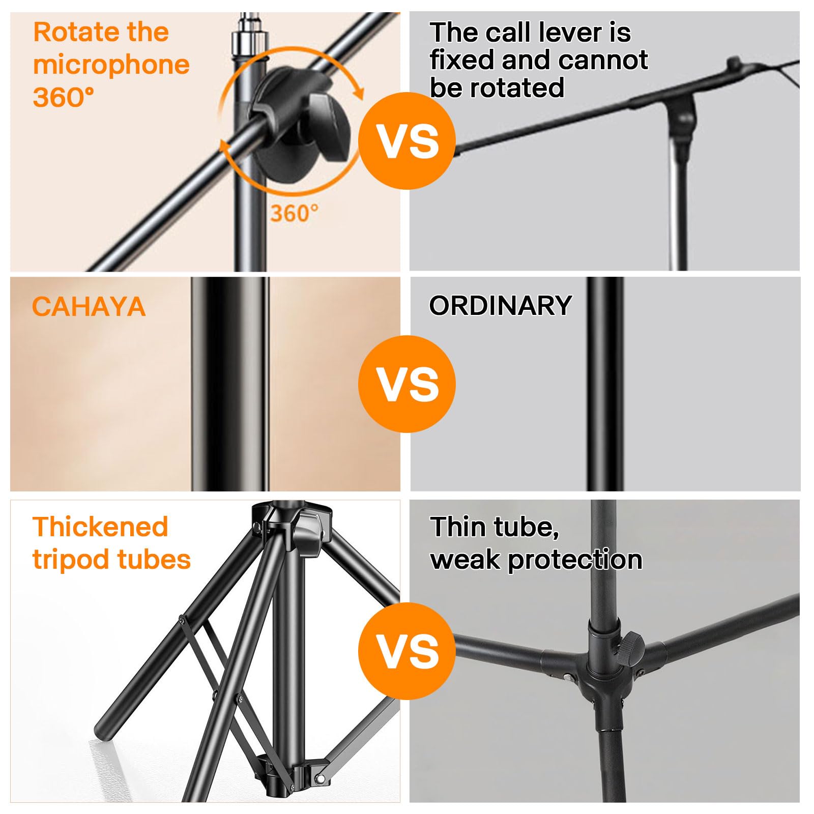 Support de Microphone de bureau Support de Microphone de Table Multifonctionnel réglable avec Clip de Microphone,Clip de Téléphone portable,Adaptateur métallique (Long Stand 2.1M)