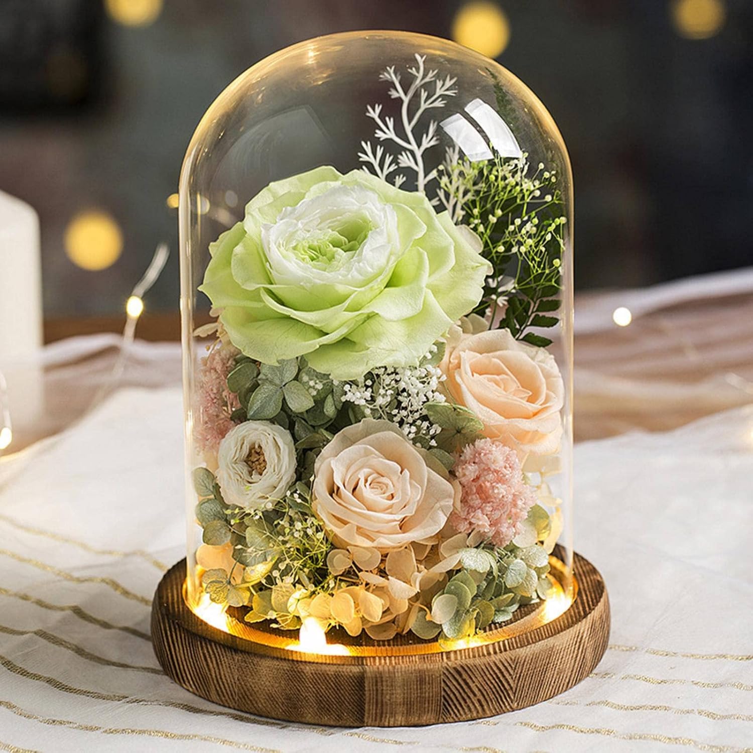 Preserved Fresh Flower Glass Cover Finished Rose Wholesale Valentine's Day Gift Flowers Preserved Fresh Flower Gift Box