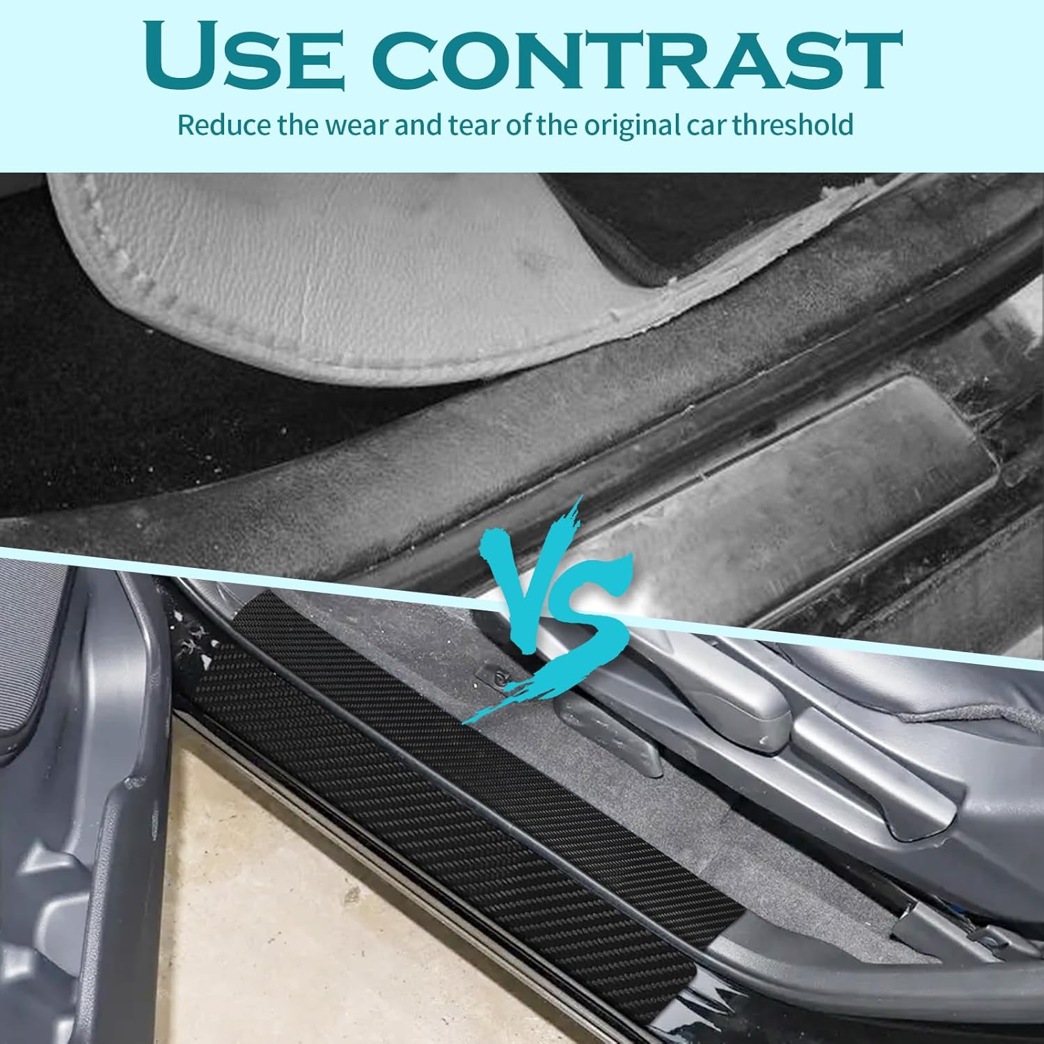 Bilisin 9PCS Car Door Sill Protector Compatible with Honda CRV 5th Gen 2017-2022,Carbon Fiber Leather Auto Trunk Door Sill Entry Guard Scratch Protector Accessories