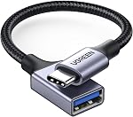 UGREEN USB C à USB 3.1 Adaptateur Braided Type C Homme à USB Femmes OTG Câble de données compatible avec MacBook Pro 2021, MacBook Air 2022, iPad Pro 2021 2020, Galaxy S22 S21 Ultra S20 S10 S7, gris