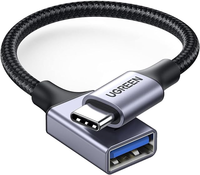 UGREEN USB C à USB 3.1 Adaptateur Braided Type C Homme à USB Femmes OTG Câble de données compatible avec MacBook Pro 2021, MacBook Air 2022, iPad Pro 2021 2020, Galaxy S22 S21 Ultra S20 S10 S7, gris