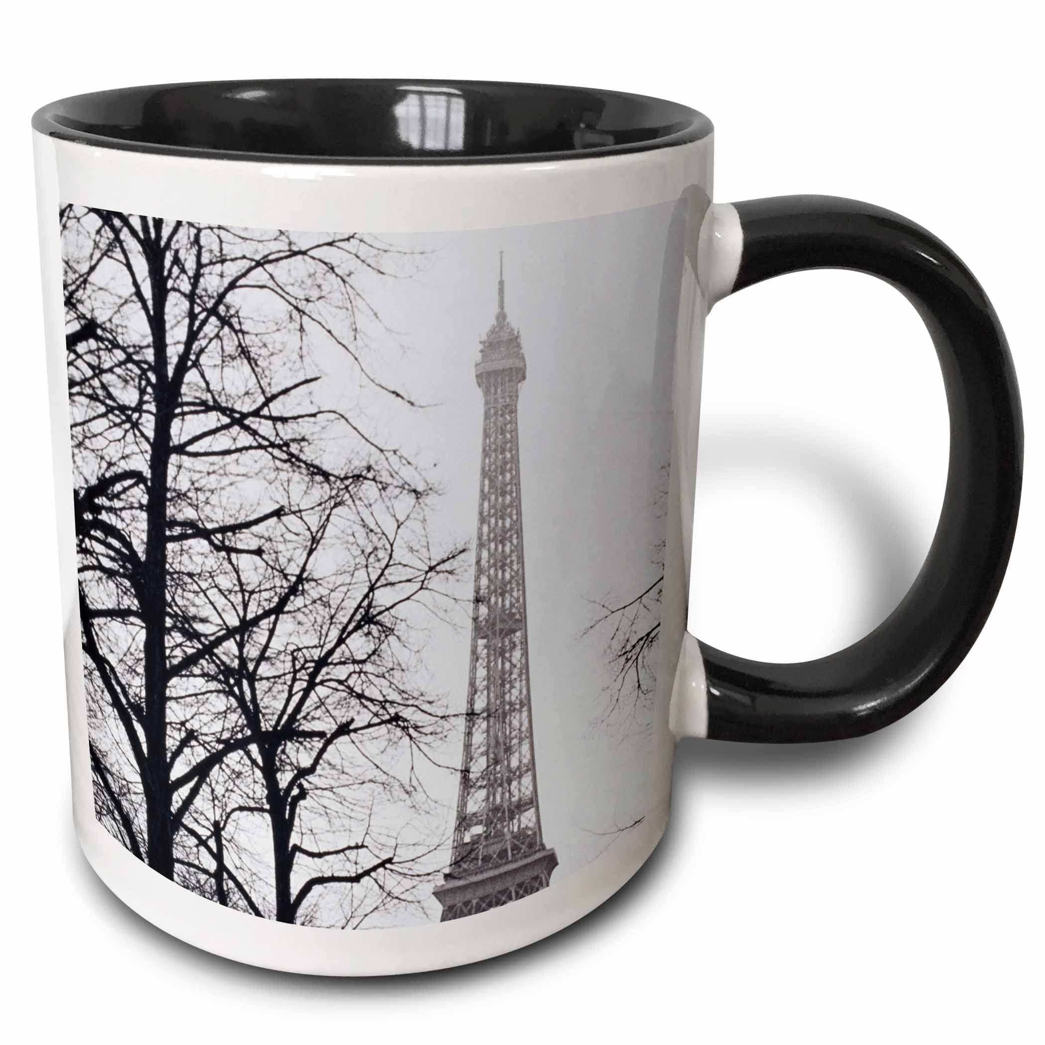 3dRose Danita Delimont - France - France, Paris. Eiffel Tower at winter. - 15oz Two-Tone Black Mug (mug_208747_9)