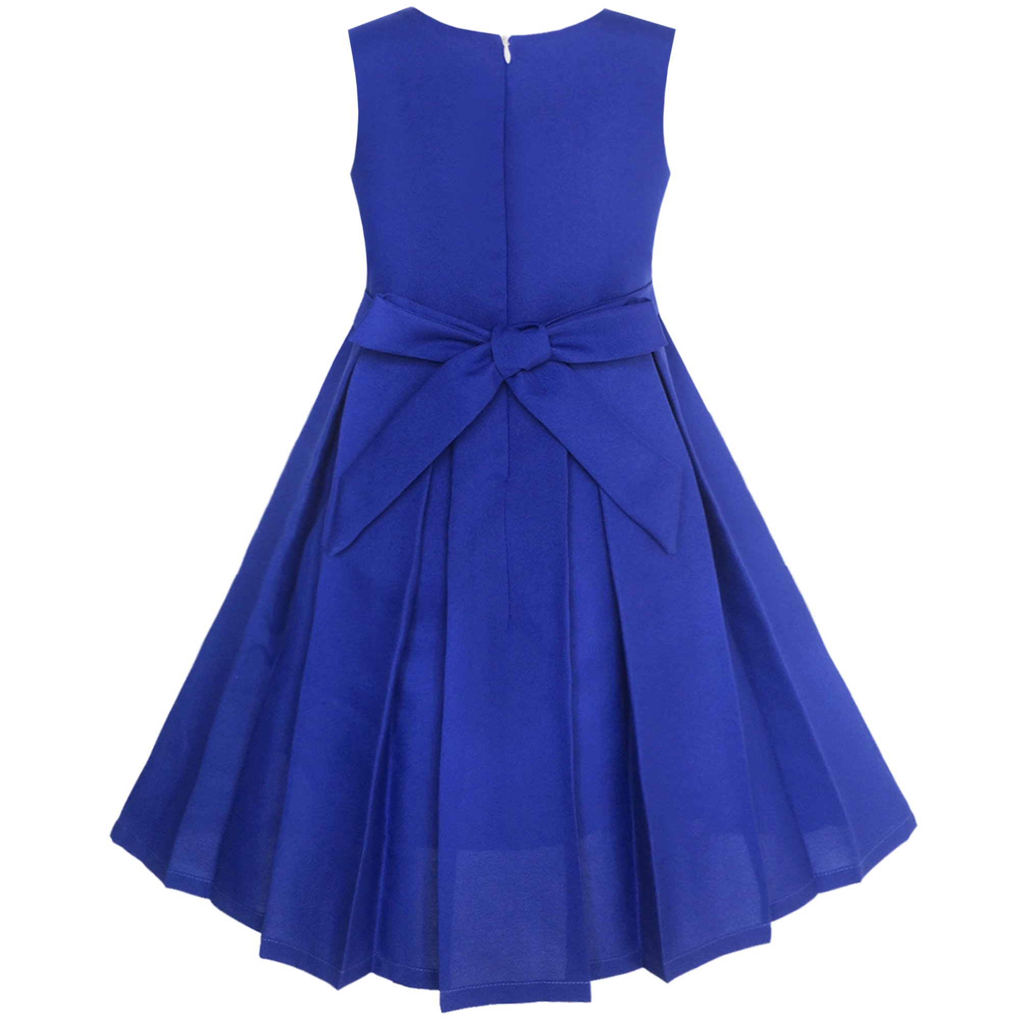 Sunny Fashion Vestito Bambina Colore Block Contrasto Cravatta a Farfalla Ogni Giorno Festa 4-14 Anni