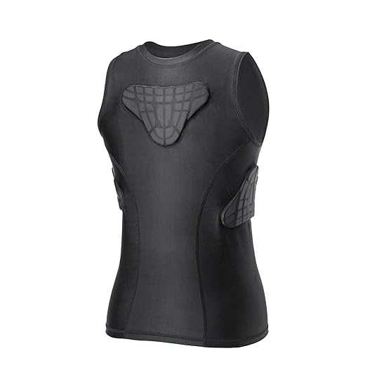 DGXINJUN Youth Kids Padded Compression Shirt & Short Chest Rib Hip Protector for Football Baseball (Sleeveless Shirt, YL)