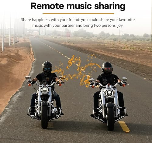 Miniatura 4 de FreedConn Casco de motocicleta Bluetooth auricular intercomunicador con música compartida, universal FG 3,937.0 ft 6 vías sistemas de comunicación