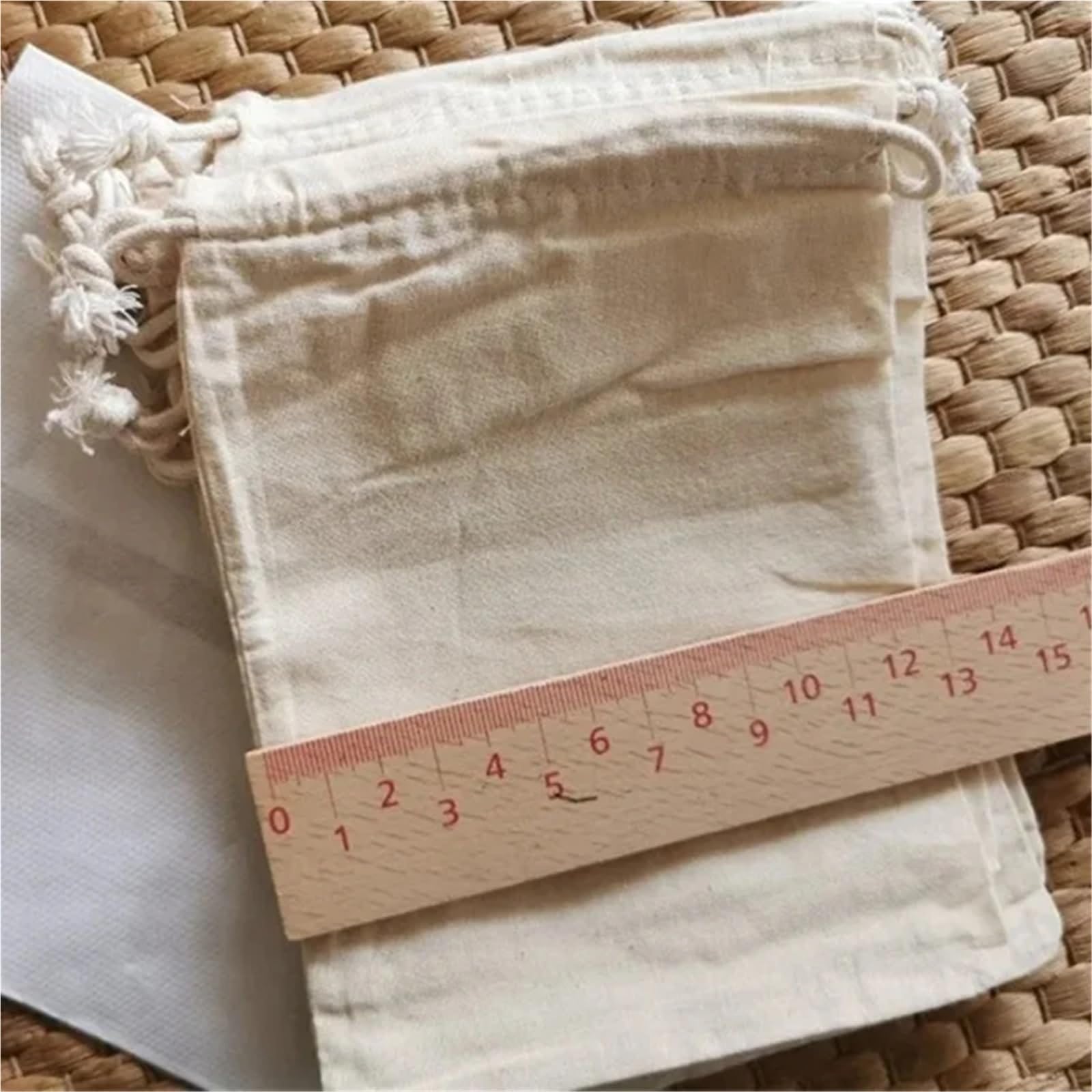 Sacs de rangement en coton anti-poussière, 10/20/50 pièces, emballage tissu, pochettes à cordon uni for cadeaux fête mariage(15x20cm,50 pcs)