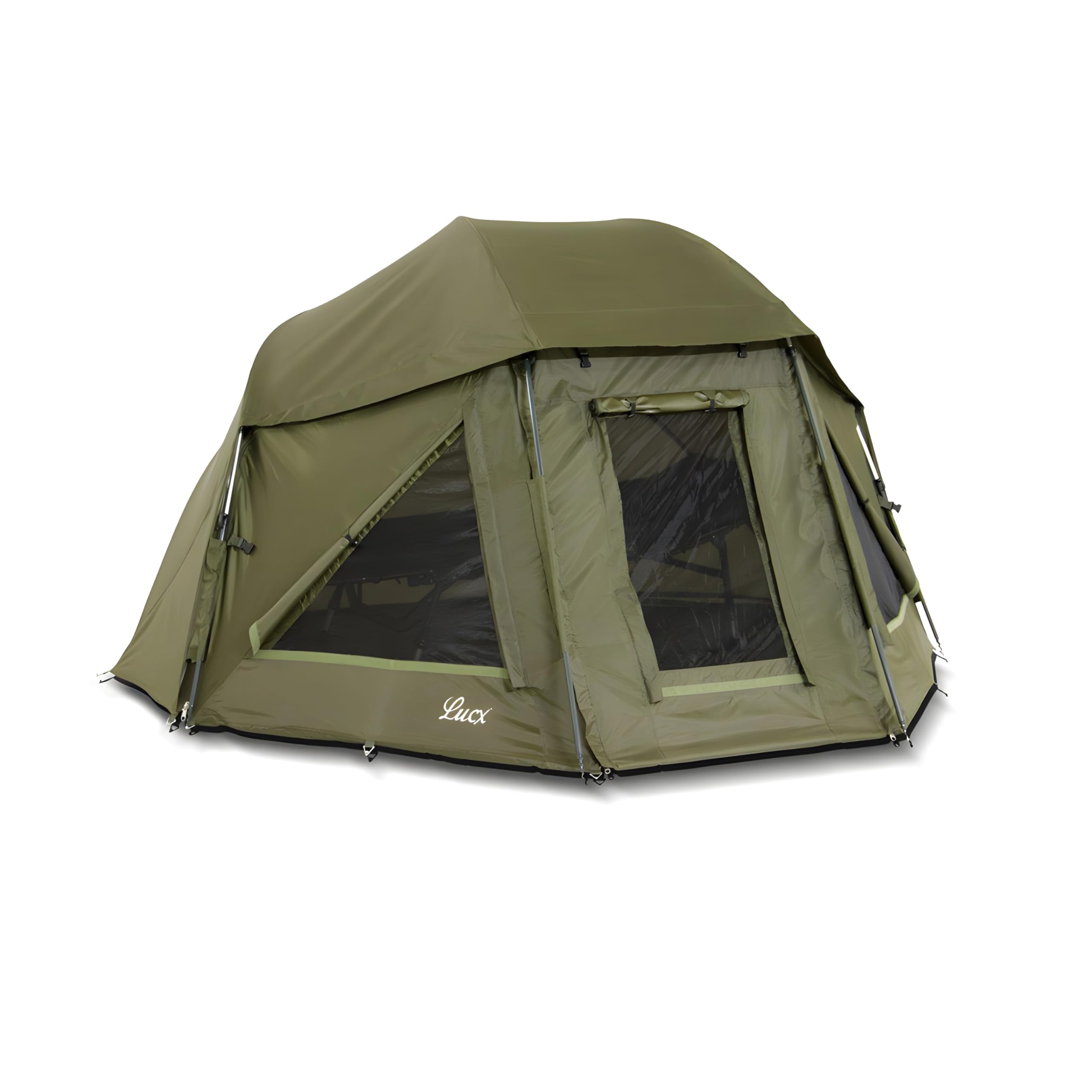 Lucx Wolf Brolly Schirmzelt für 1-2 Mann - wasserdichtes Angelzelt mit 10.000 mm Wassersäule, herausnehmbarer Bodenplane & Abnehmbarer Front - Karpfenzelt & Outdoor Shelter