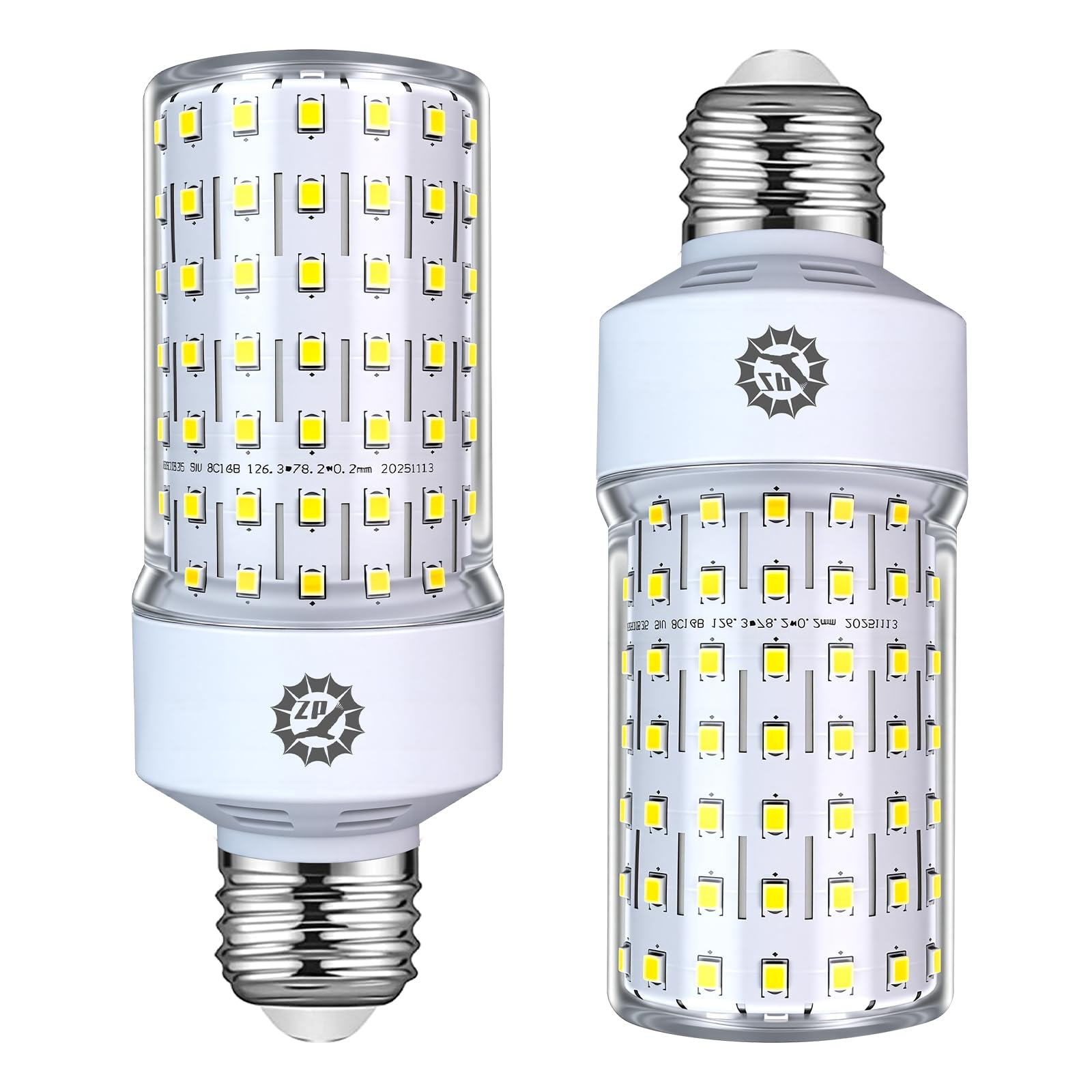 ZP 40W LED Light Bulb 2 Pack, 5000K 300W Equivalent Bulbs, Cool Daylight White 5000Lumens LED Corn Light Bulb, E26/E27 Medium Base Lighting for