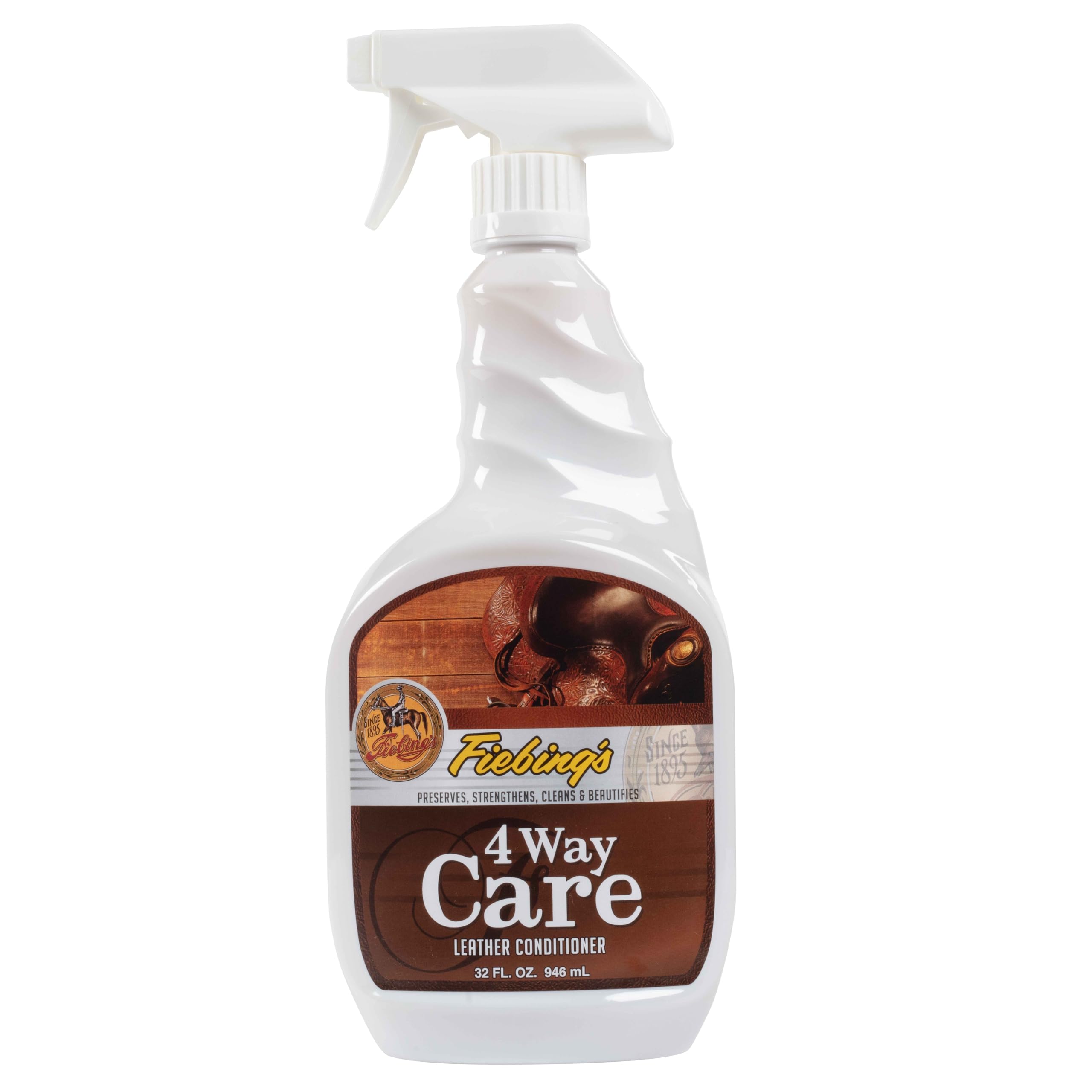 Fiebing's4 Way Care Leather Conditioner 32oz spray for furniture, saddles, automobile upholstery, boots, shoes, handbags, etc