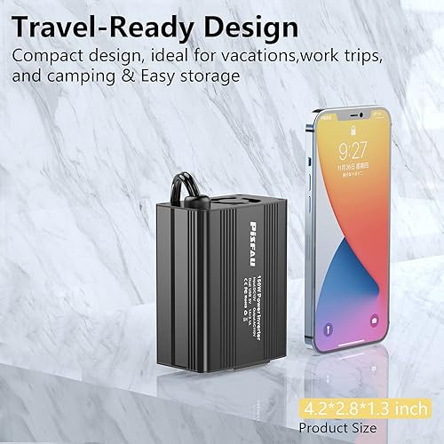 Miniatura 3 de Inversor de corriente de 150 W 12 V CC a 110 V AC adaptador de enchufe de coche convertidor de salida con cargador de coche de CA dual USB 3.1A