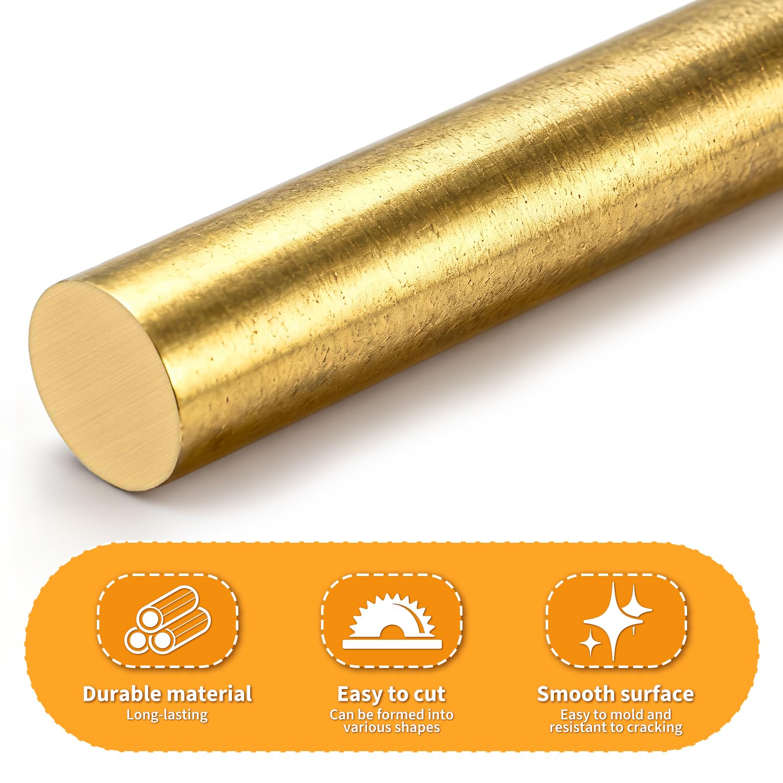 Asta Tonda in Ottone Ø20mm x 100mm Barra Ottone per Modellismo Architettura Ingegneria