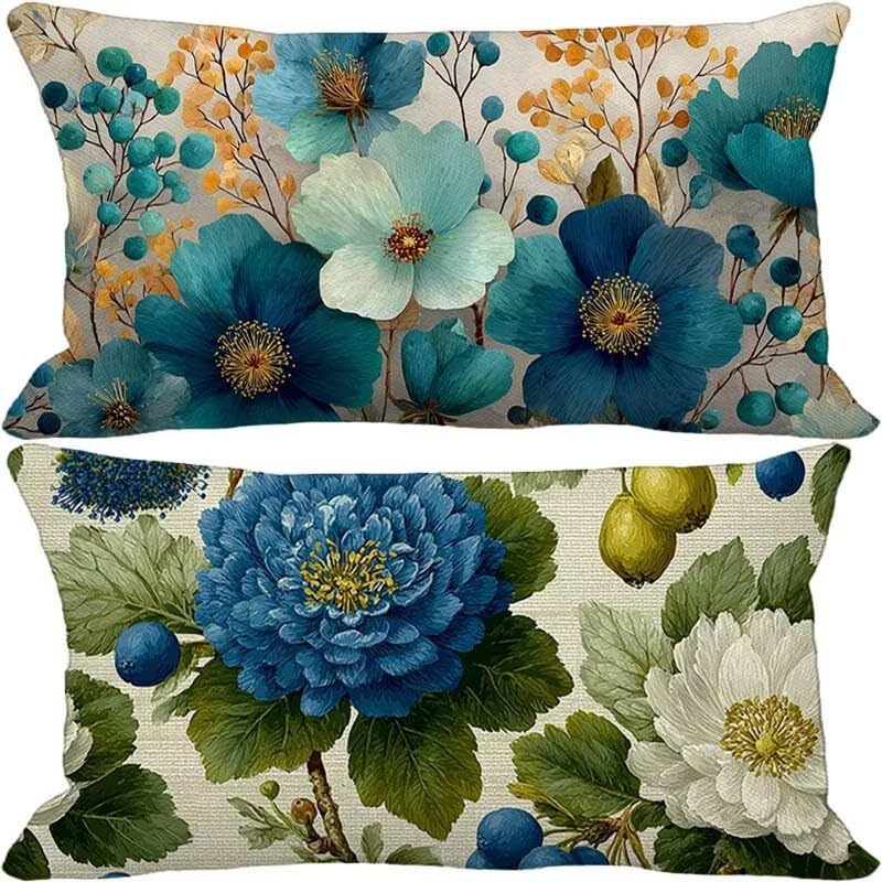 Housses de coussin 50x80 bleues étanches : finis les oreillers mouillés sur la terrasse