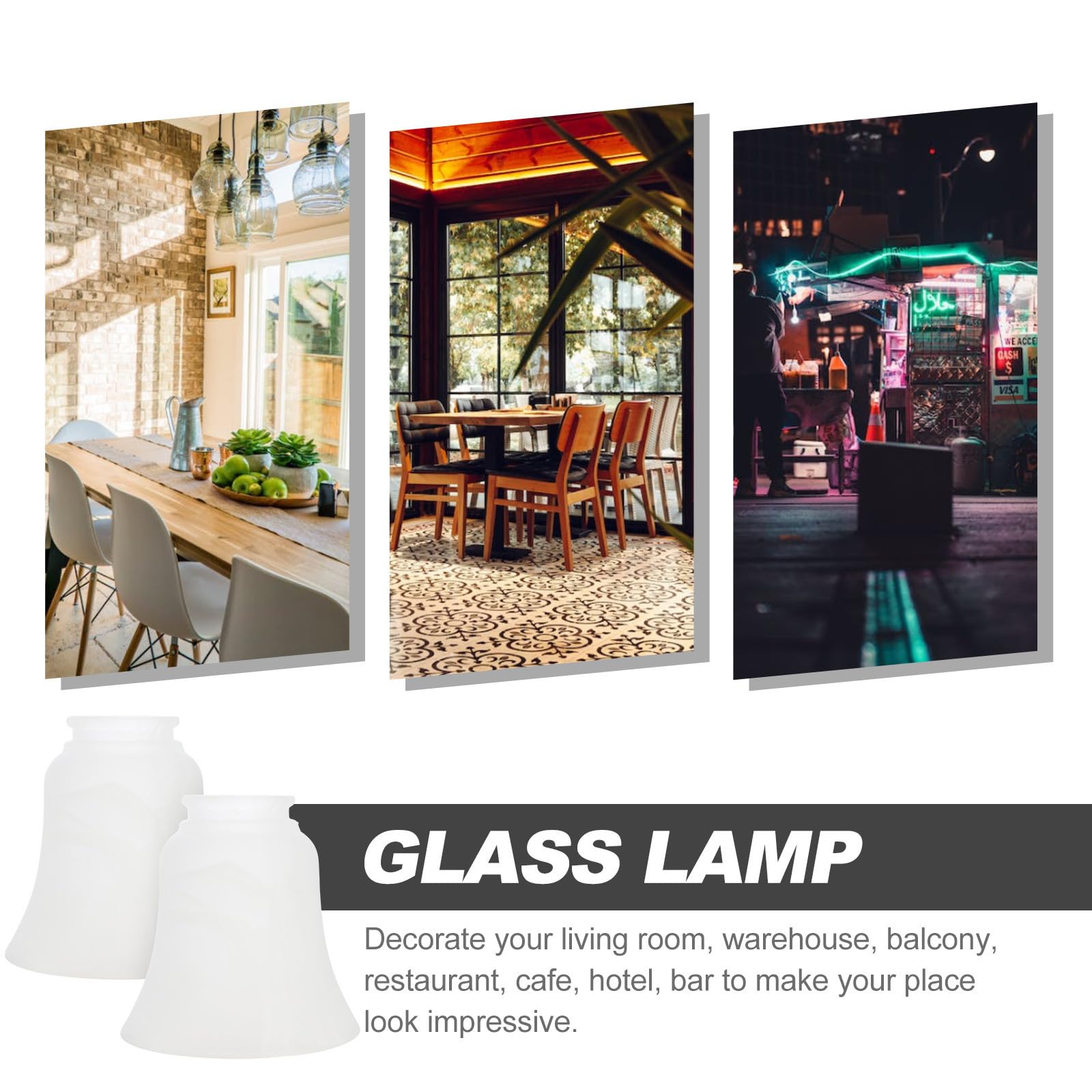 Pantallas de Lámpara de Cristal E27 para Lámpara de Techo Colgante, Diseño Creativo y Estructura Resistente, Pack de 2 Piezas para Decoración Moderna