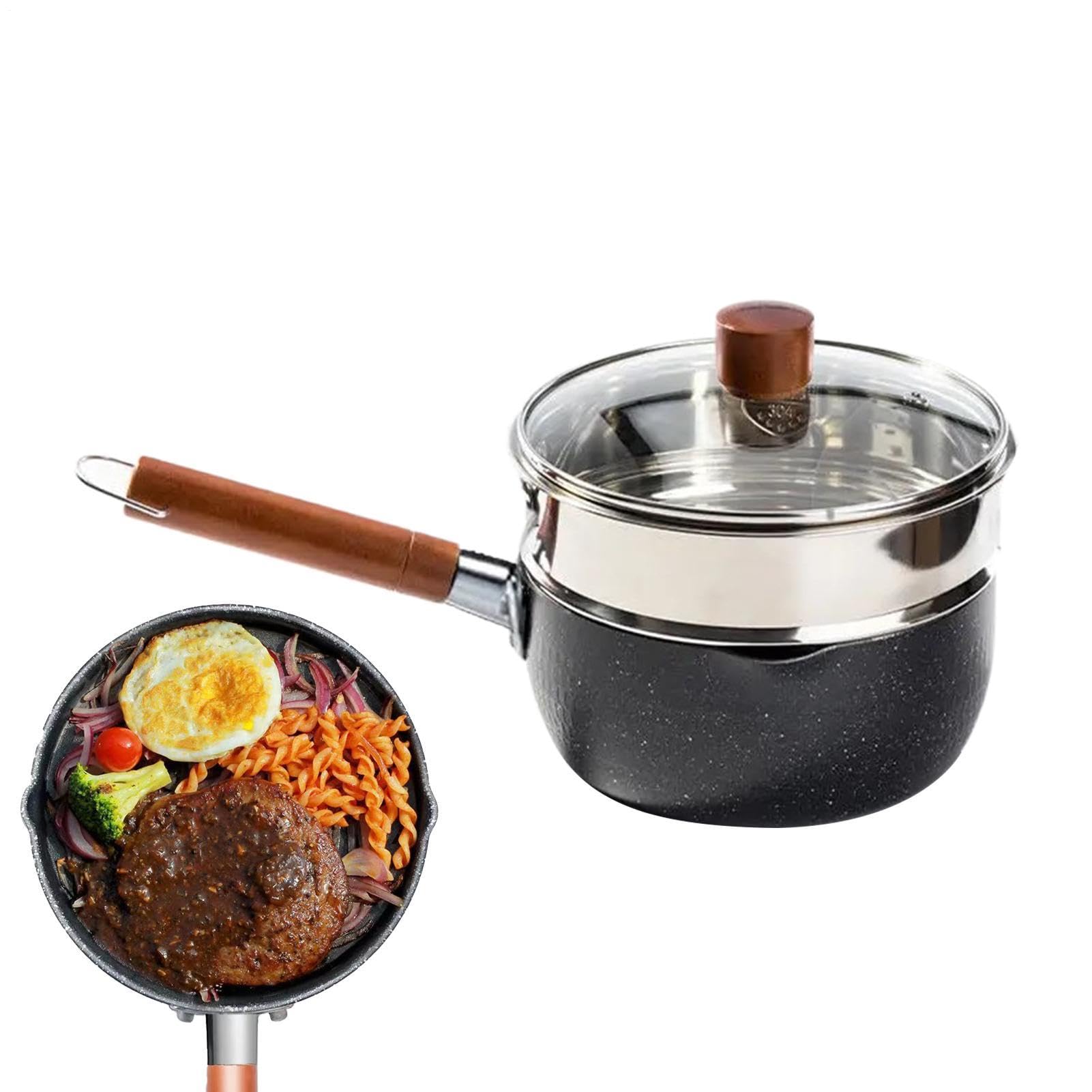 Cacerola con tapa Antiadherente calidad pesada con cesta de vapor