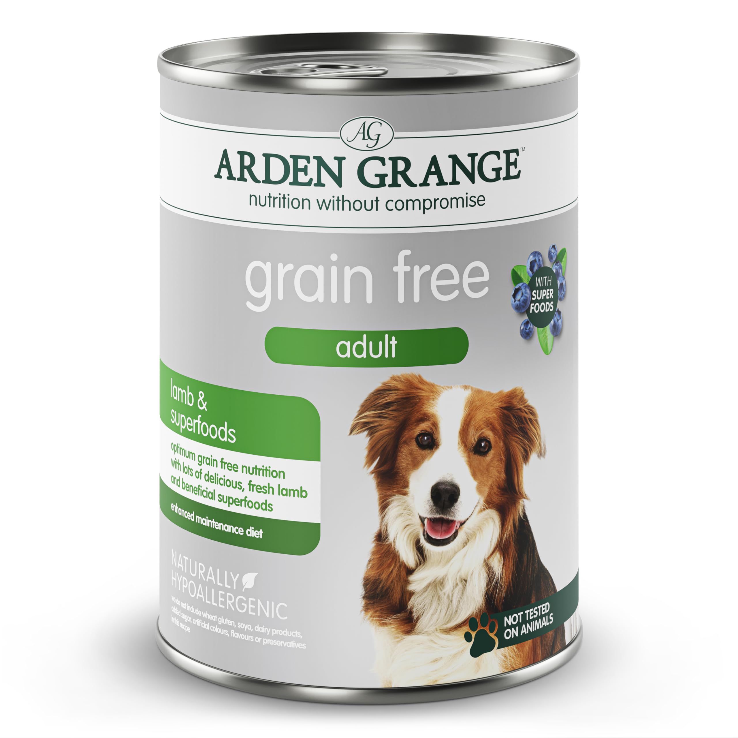 Pâtée premium d'agneau sans céréales et superaliments pour la vitalité des chiens adultes 6x395g