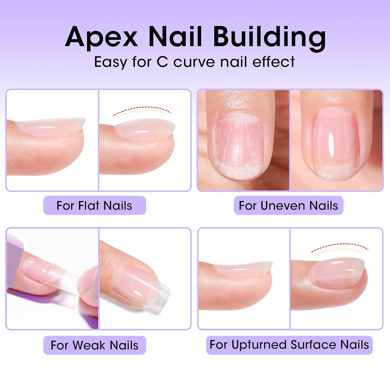 GELLEN Builder Gel For Nails, 18ml Clear Hard Gel For Nail Extensions